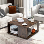 Industrial 2-Tier Square Coffee Table