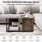 Industrial 2-Tier Square Coffee Table