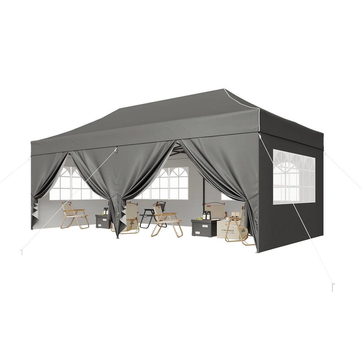 Aoxun 10×20 ft Heavy-Duty Pop-Up Canopy Tent