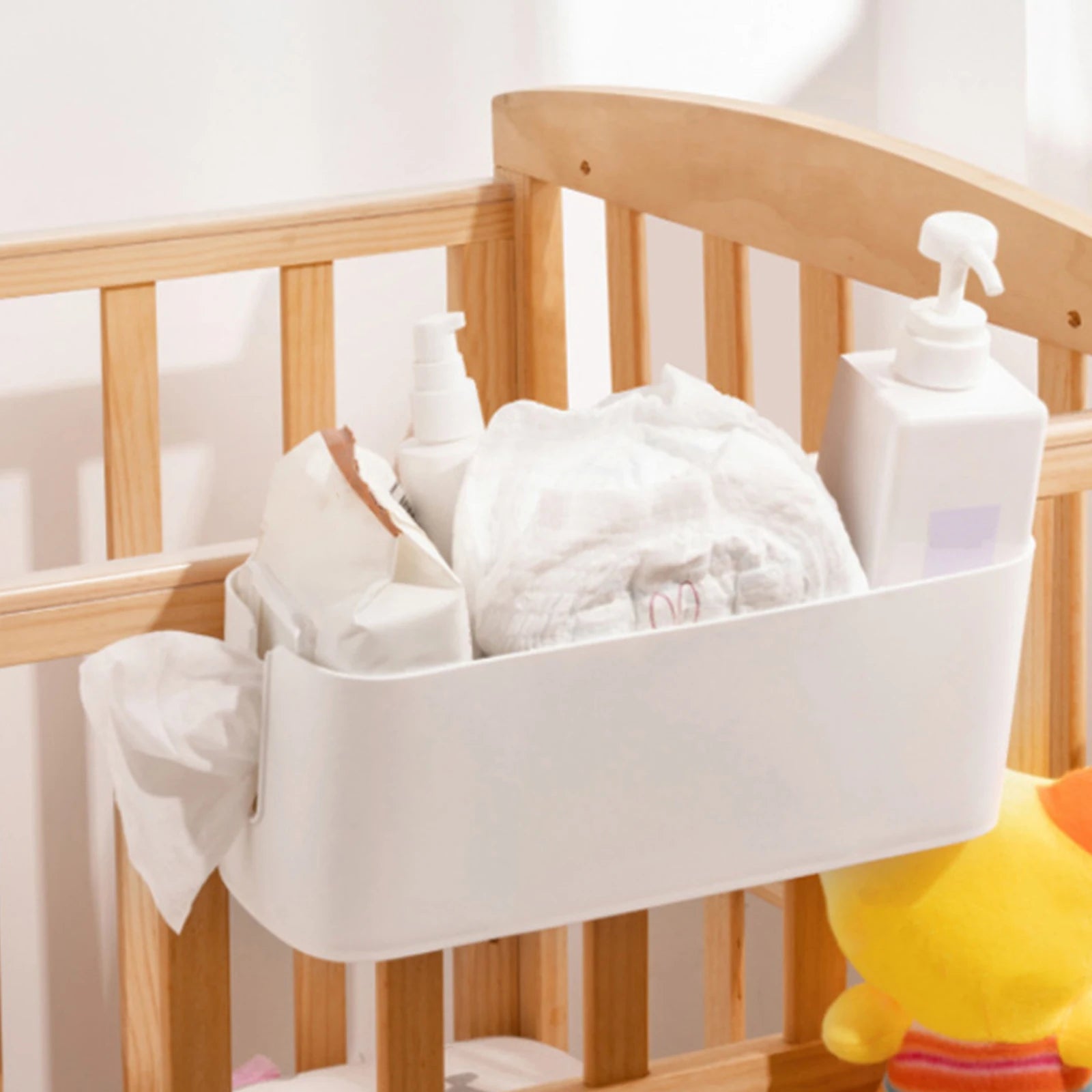 Bedside Storage Caddy with Hooks