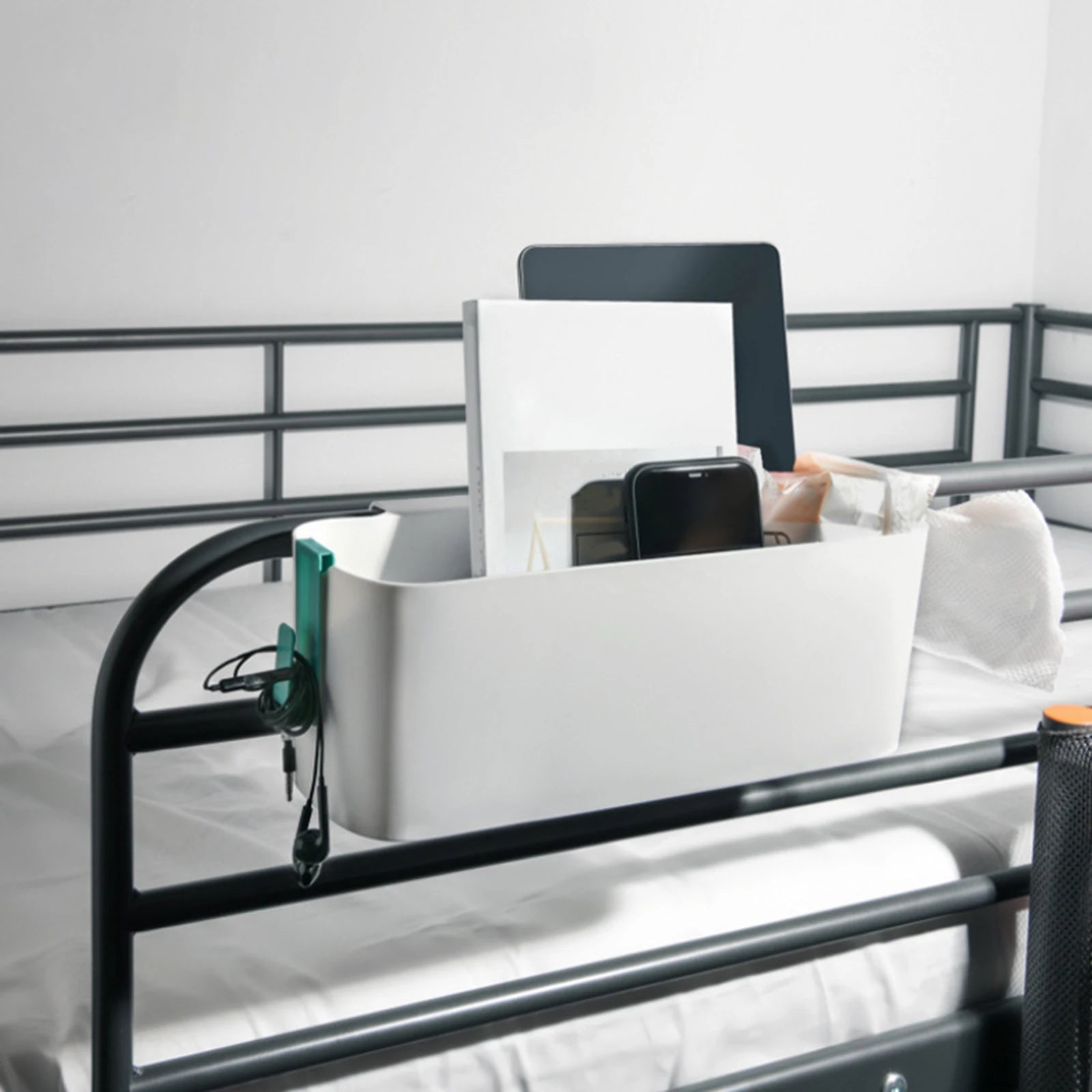 Bedside Storage Caddy with Hooks