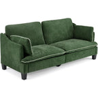 Velvet Loveseat with Piped Cushions