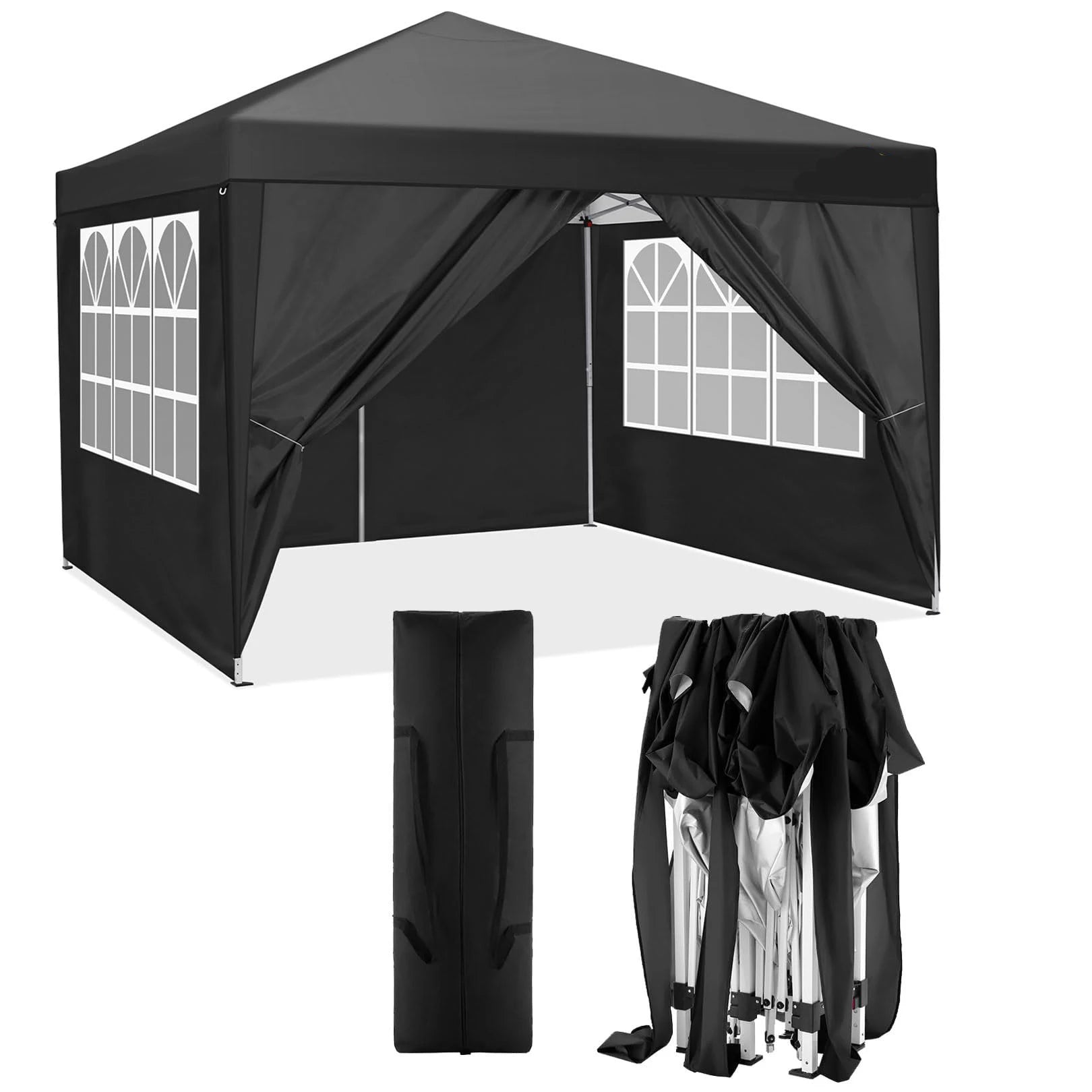 10×10 ft Pop-Up Canopy Tent with Sidewalls