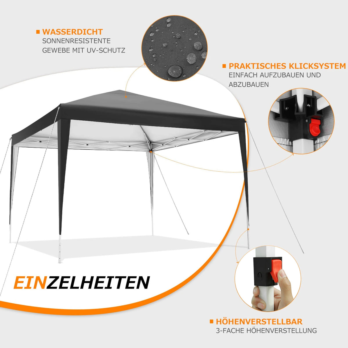 10×10 ft Pop-Up Canopy Tent with Sidewalls
