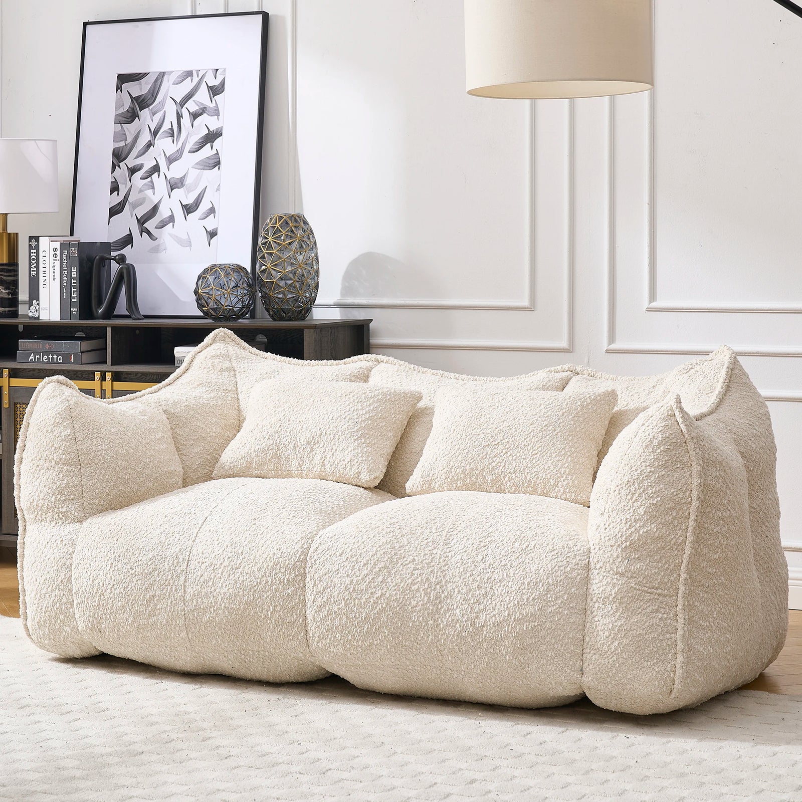 73" Chenille Bean Bag Loveseat