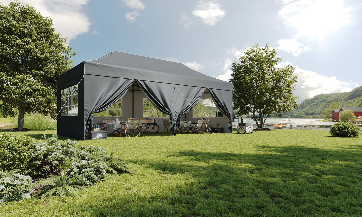 Aoxun 10×20 ft Heavy-Duty Pop-Up Canopy Tent