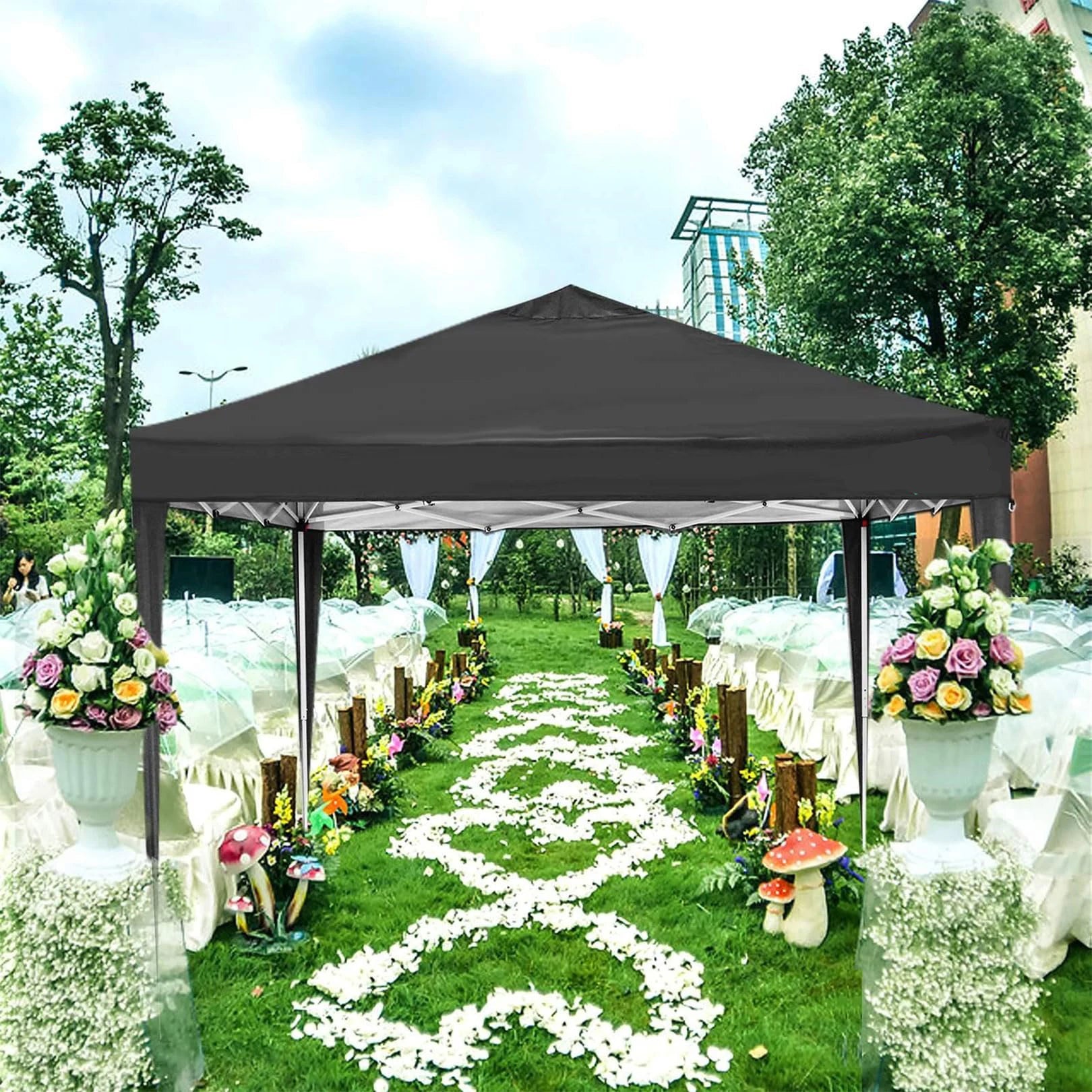 10×10 ft Pop-Up Canopy Tent with Sidewalls