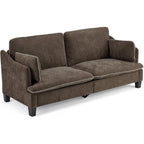 Velvet Loveseat with Piped Cushions