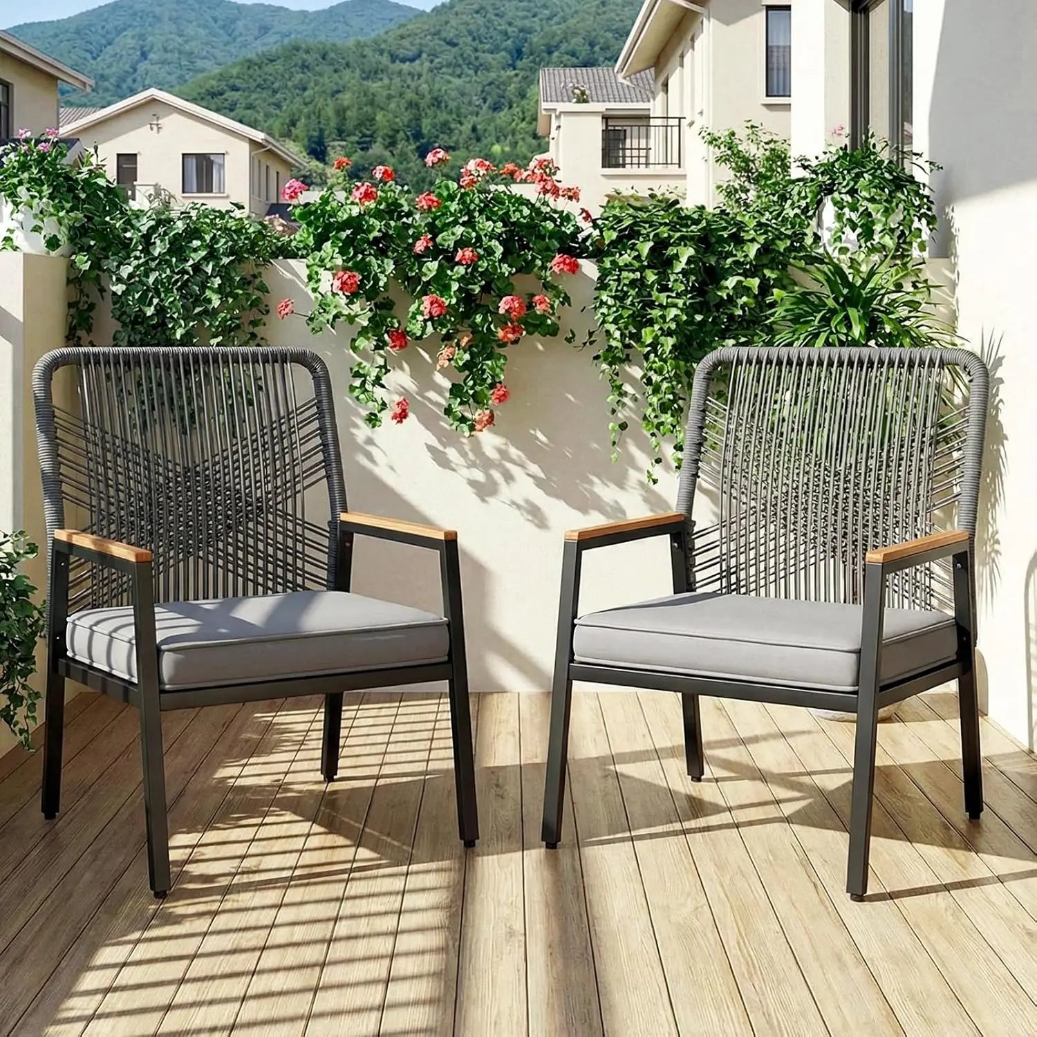 Premium Rattan Patio Chairs Set