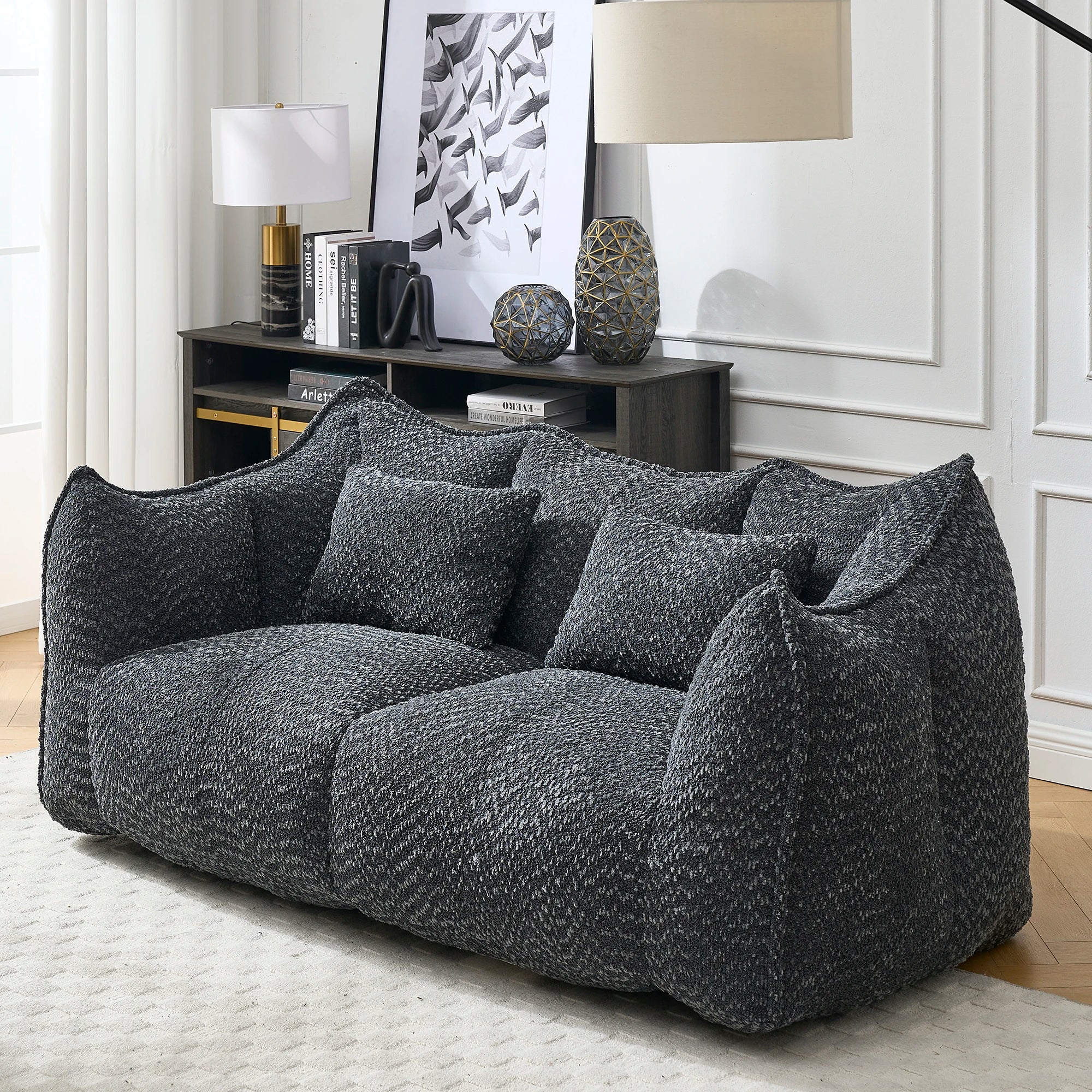 73" Chenille Bean Bag Loveseat