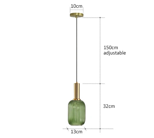 Colorful Glass Vintage Pendant Light