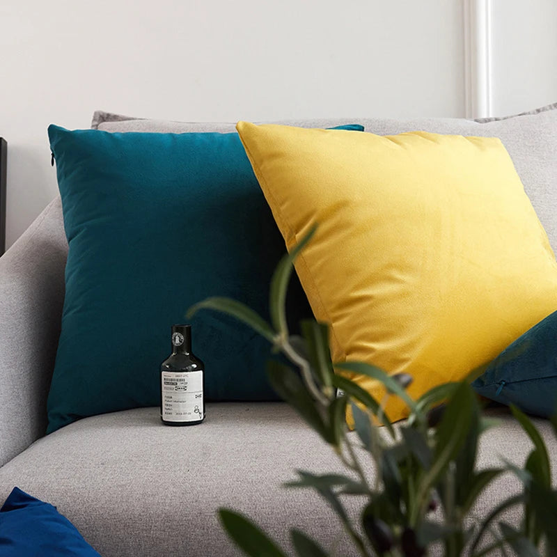 Plush Velvet Sofa Cushion Cover