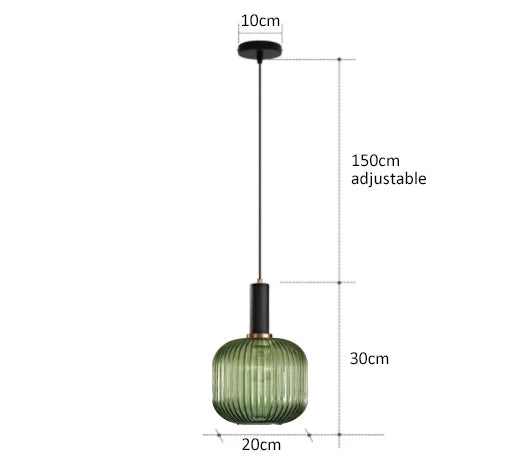 Colorful Glass Vintage Pendant Light