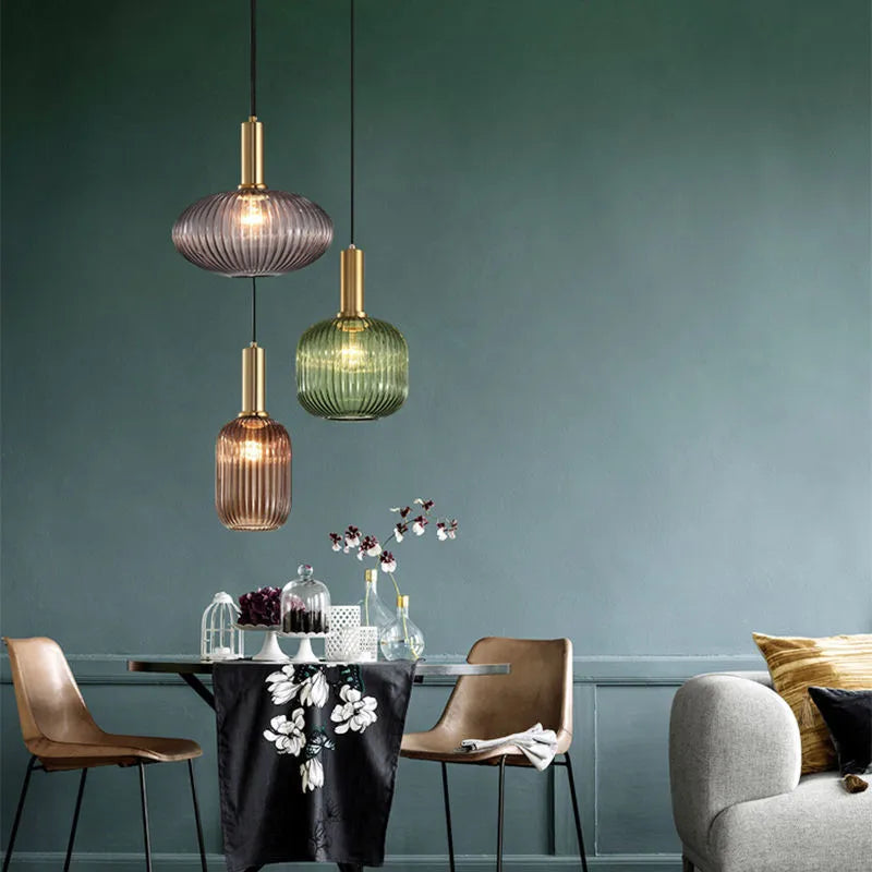 Colorful Glass Vintage Pendant Light