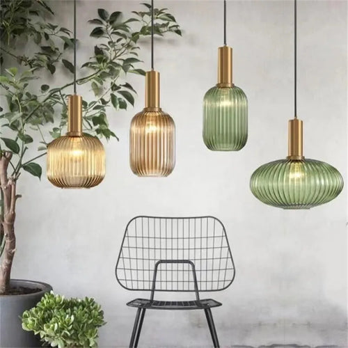 Colorful Glass Vintage Pendant Light