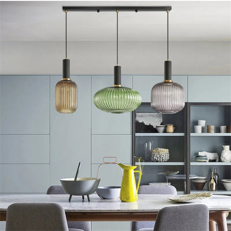 Colorful Glass Vintage Pendant Light