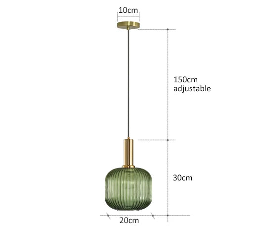 Colorful Glass Vintage Pendant Light