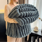 Soft Striped Fleece Throw Blanket