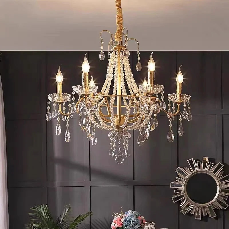 Gold Crystal Candle Chandelier Luxury