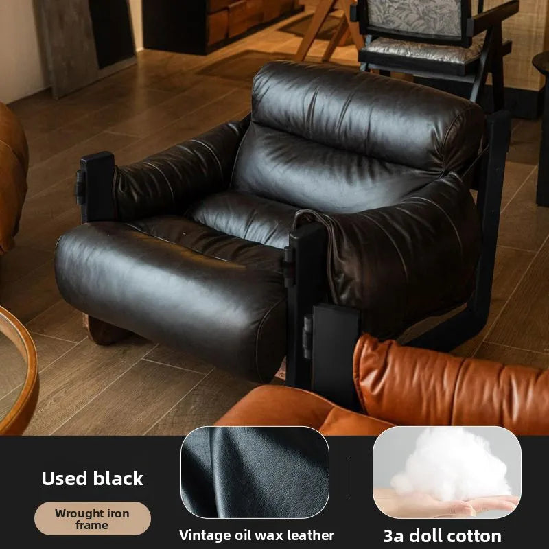 Italian Retro Faux Leather Armchair