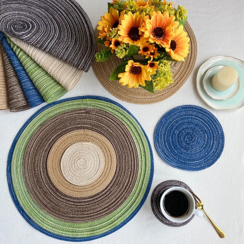 Nordic Cotton Yarn Round Placemats