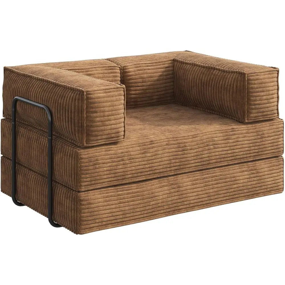 Brown Corduroy Convertible Sleeper Sofa