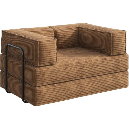 Brown Corduroy Convertible Sleeper Sofa