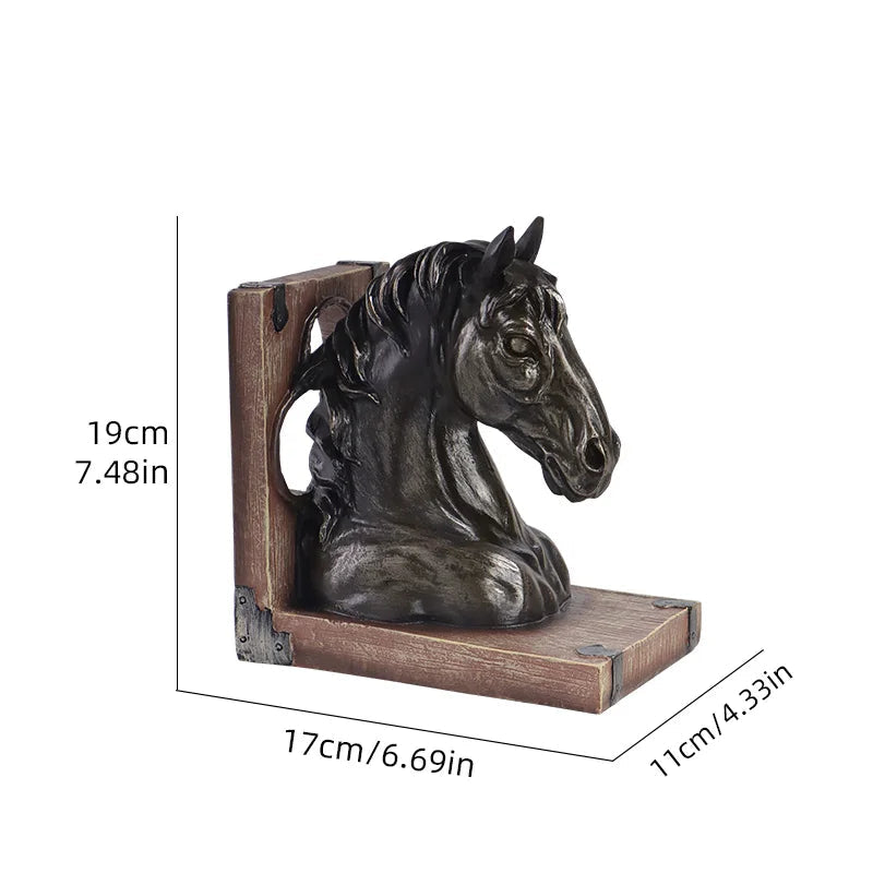 Retro Horse Head Bookend Decor