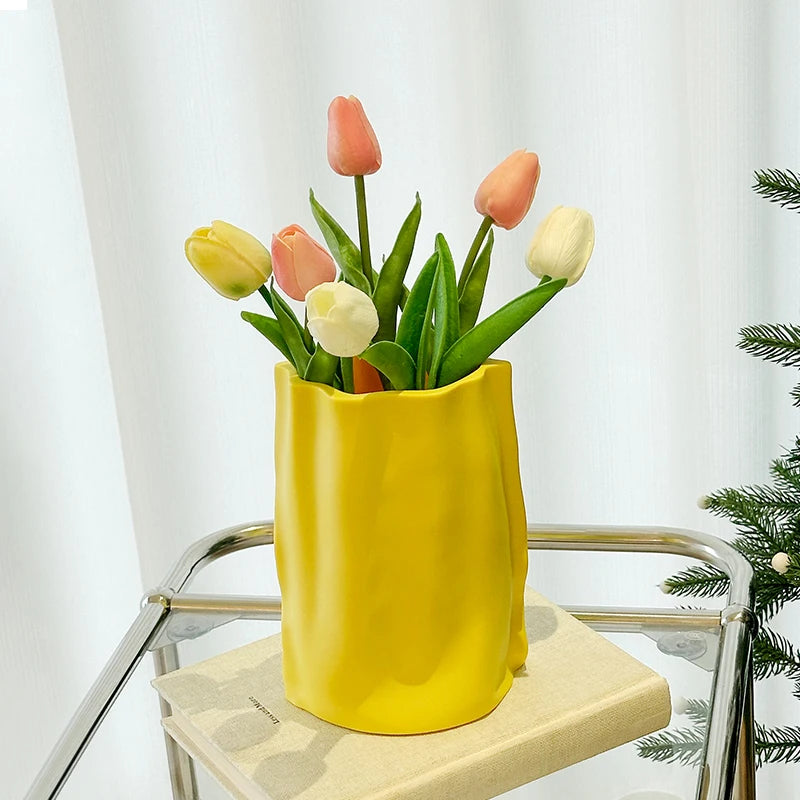 French Cream Modern Flower Vase