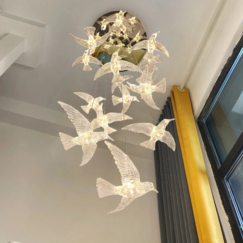 LED Bird Pendant Chandelier