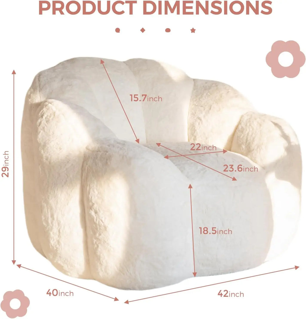 Floral Faux Fur Bean Bag