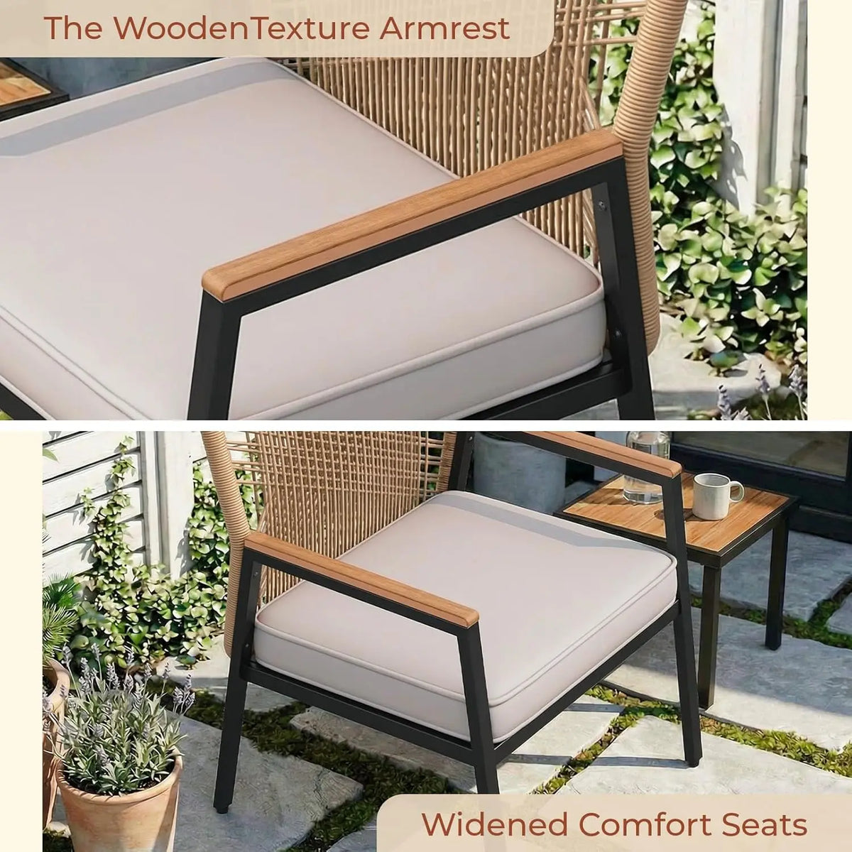 Premium Rattan Patio Chairs Set