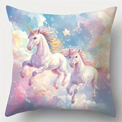 Unicorn Clouds Polyester Pillow Cover