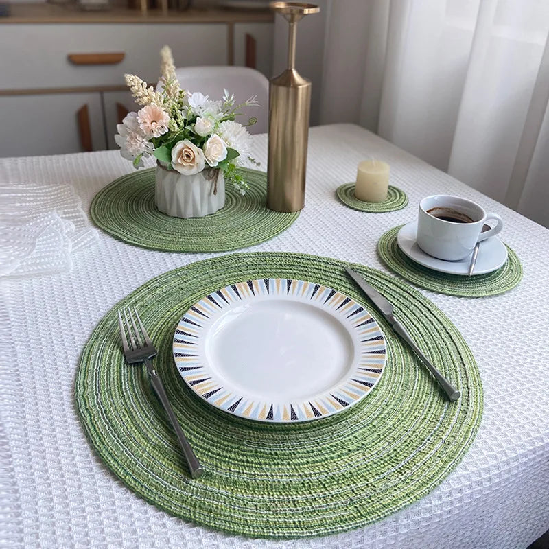 Nordic Cotton Yarn Round Placemats