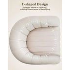 Beige Velvet Swivel Barrel Chair