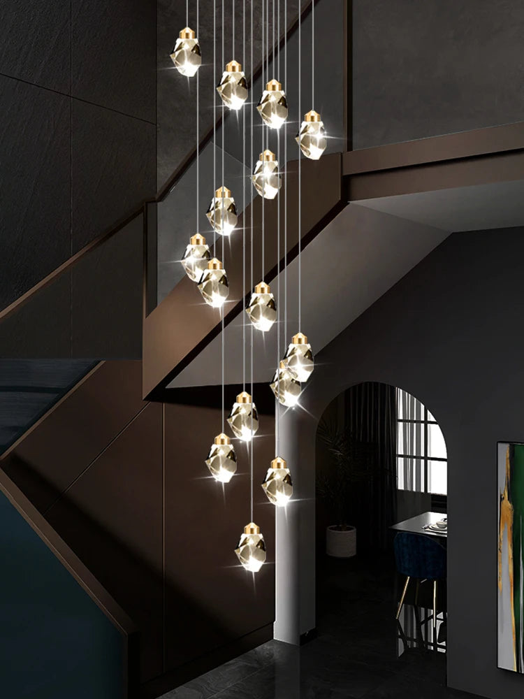 Nordic Crystal Chandelier Multi-Ring Design