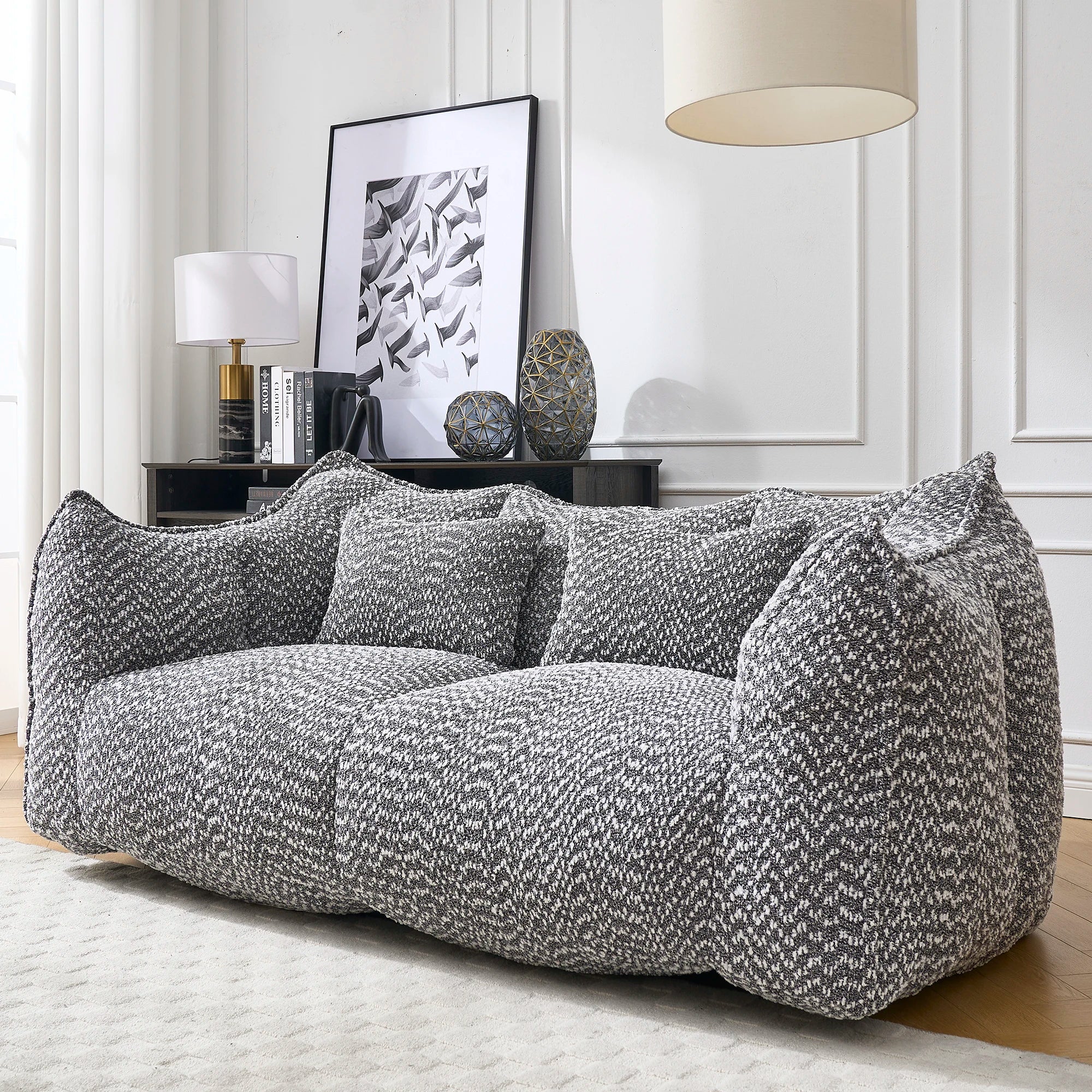 73" Chenille Bean Bag Loveseat