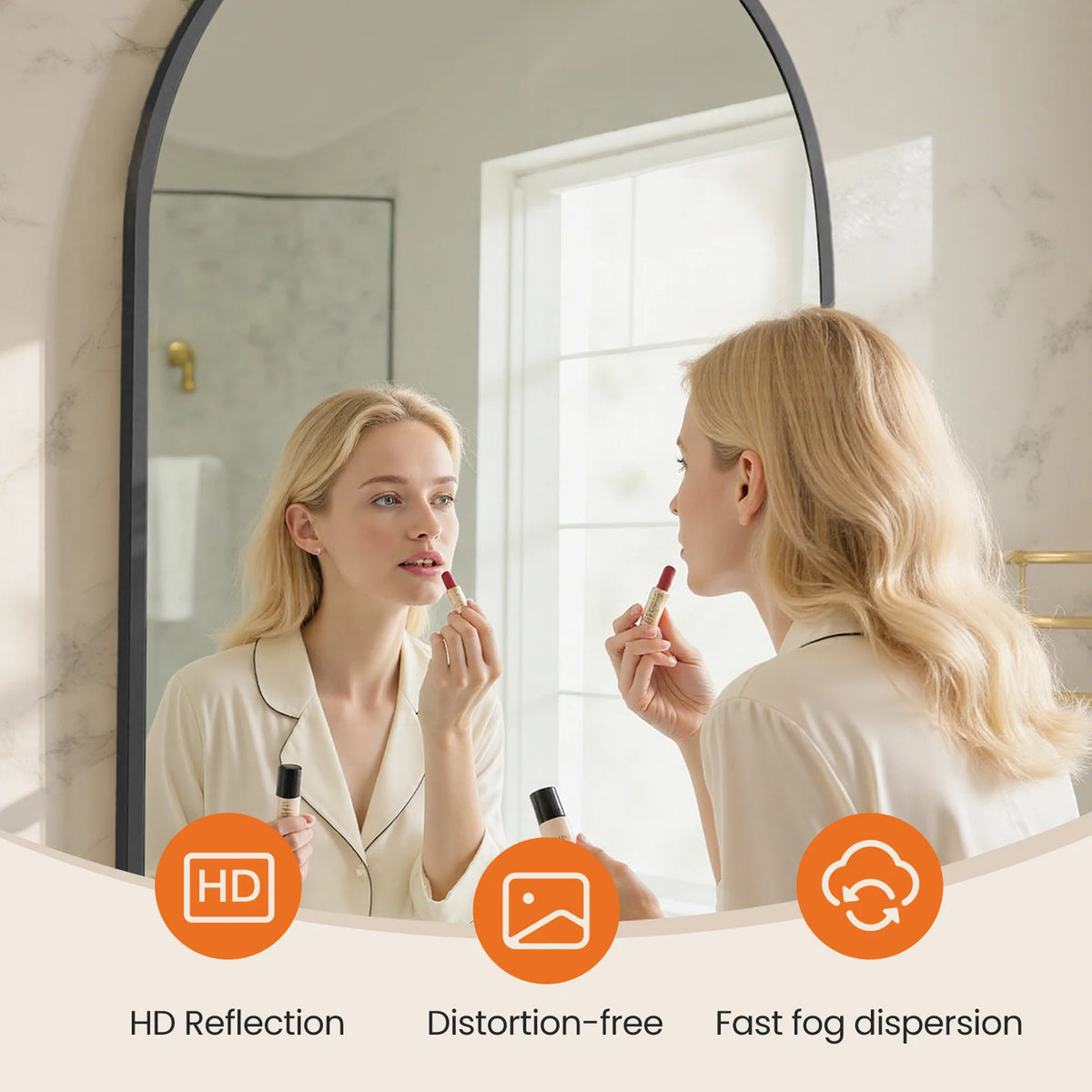 Sleek Arched Aluminum Mirror