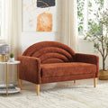 Ocher Orange Linen Loveseat