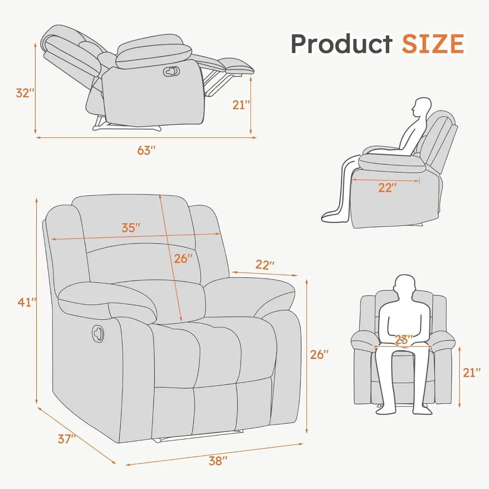 Extra Wide Overstuffed Recliner