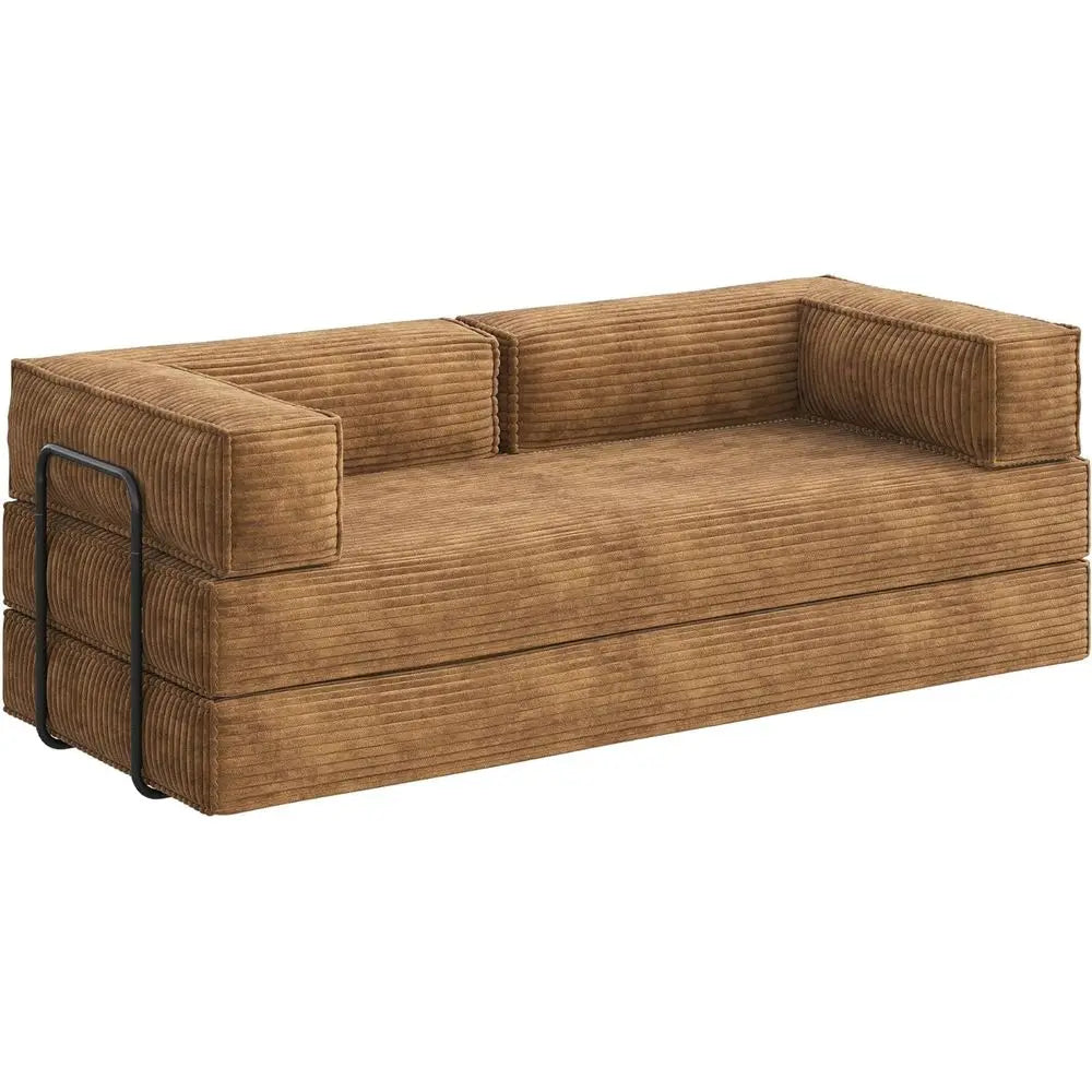Brown Corduroy Convertible Sleeper Sofa