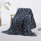 Plush Leopard Print Throw Blanket