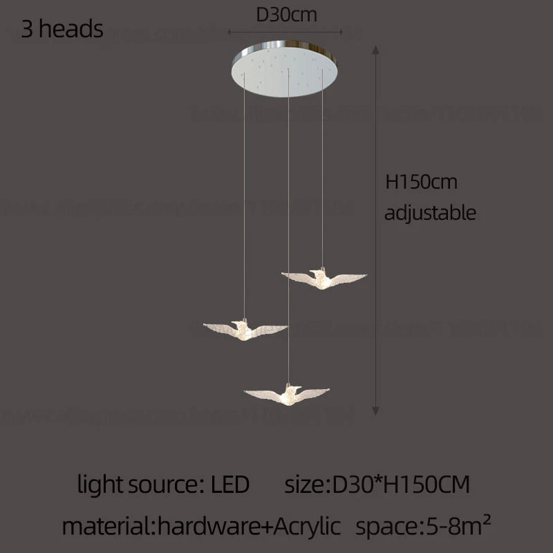 LED Bird Pendant Chandelier