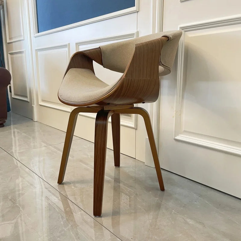 Mid-Century Curved Dining Armchair