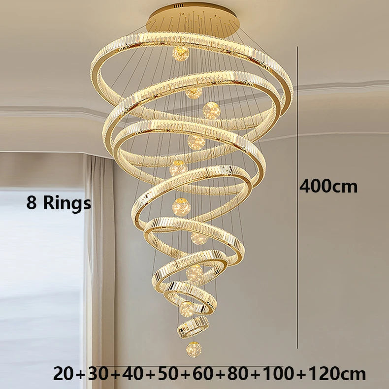 Modern Crystal Ring Chandelier Design