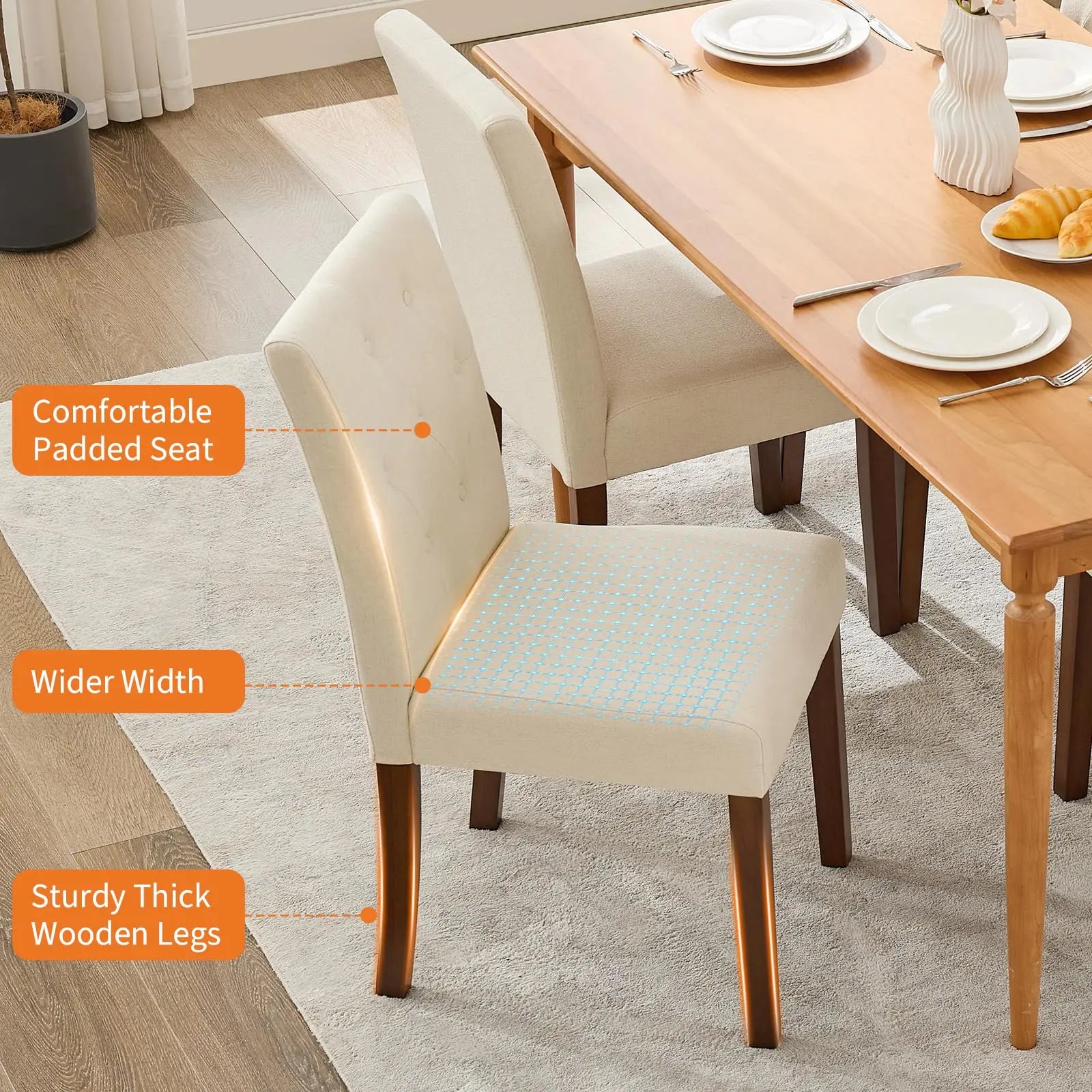 Upholstered Parsons Dining Chairs Set