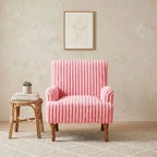 Pink Corduroy Modern Accent Chair