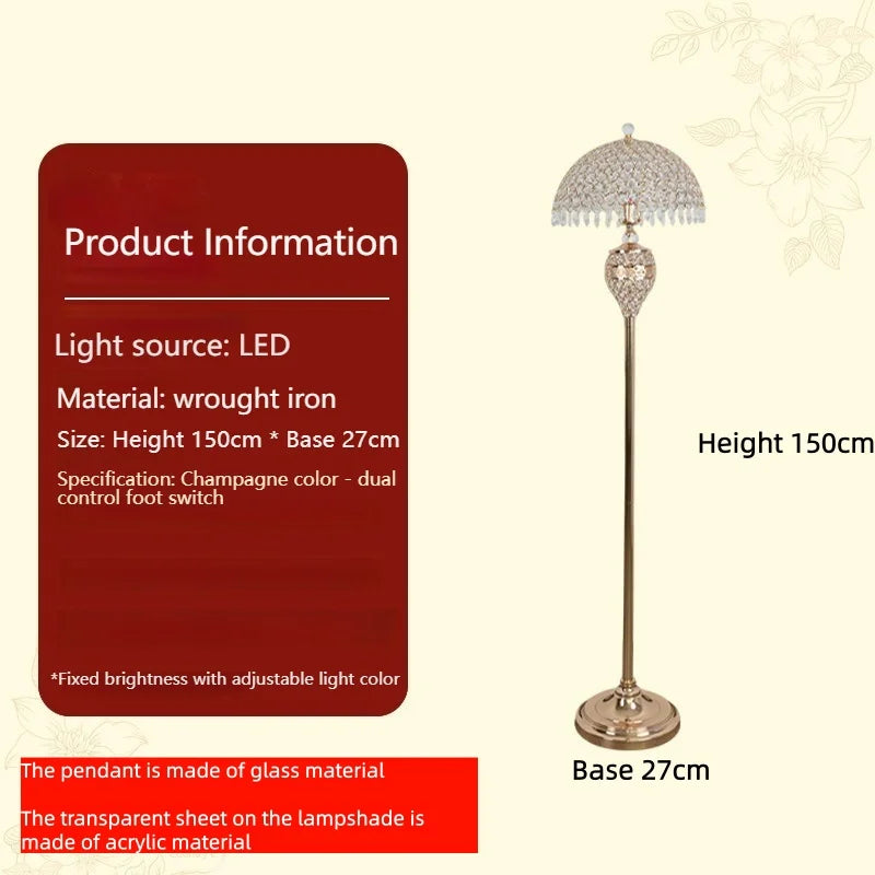 French Luxury Glass LED Floor Lamp
