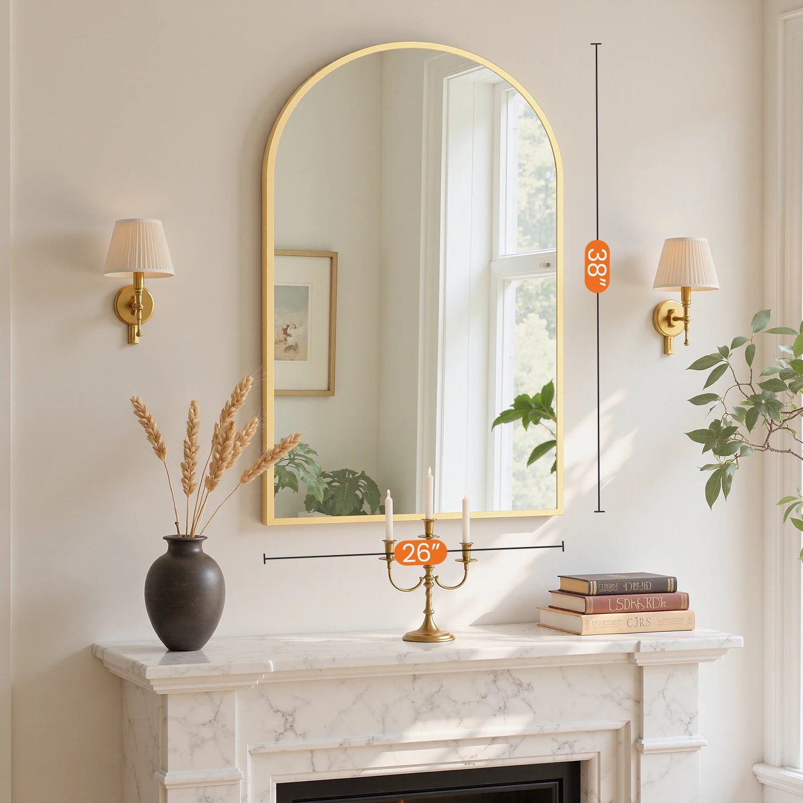 Sleek Arched Aluminum Mirror