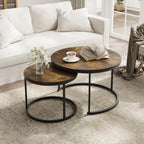 Rustic Round Nesting Table Set
